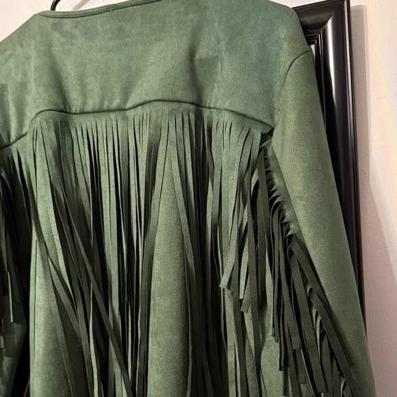 Green Fringe Women's Jacket - Picture 6 of 9
